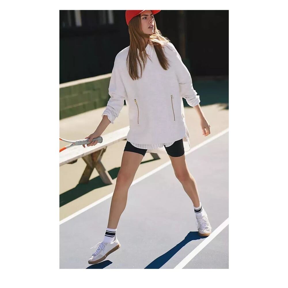 Varley Paige Longline Sweat Pullover Sweatshirt M Anthropologie